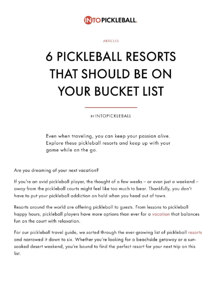 Into Pickleball