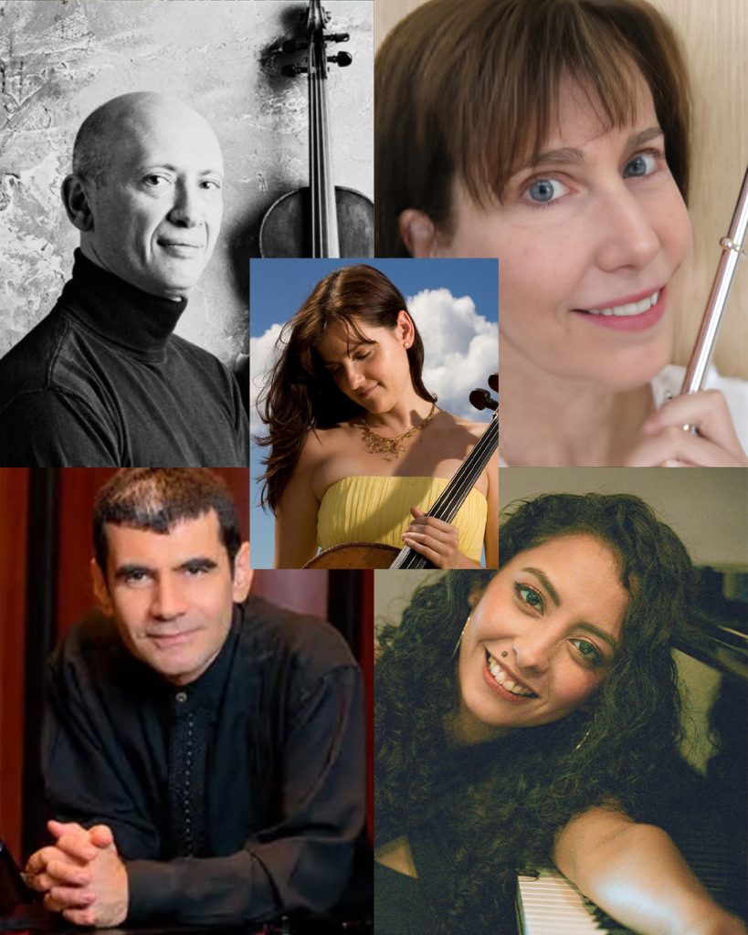 Summer Evenings of Music with Pianist Juan Pablo Andrade, Pianist Linda Chávez, Flutist Martha Aarons, Violinist Lev Polyakin, and Cellist Joanna Morrison